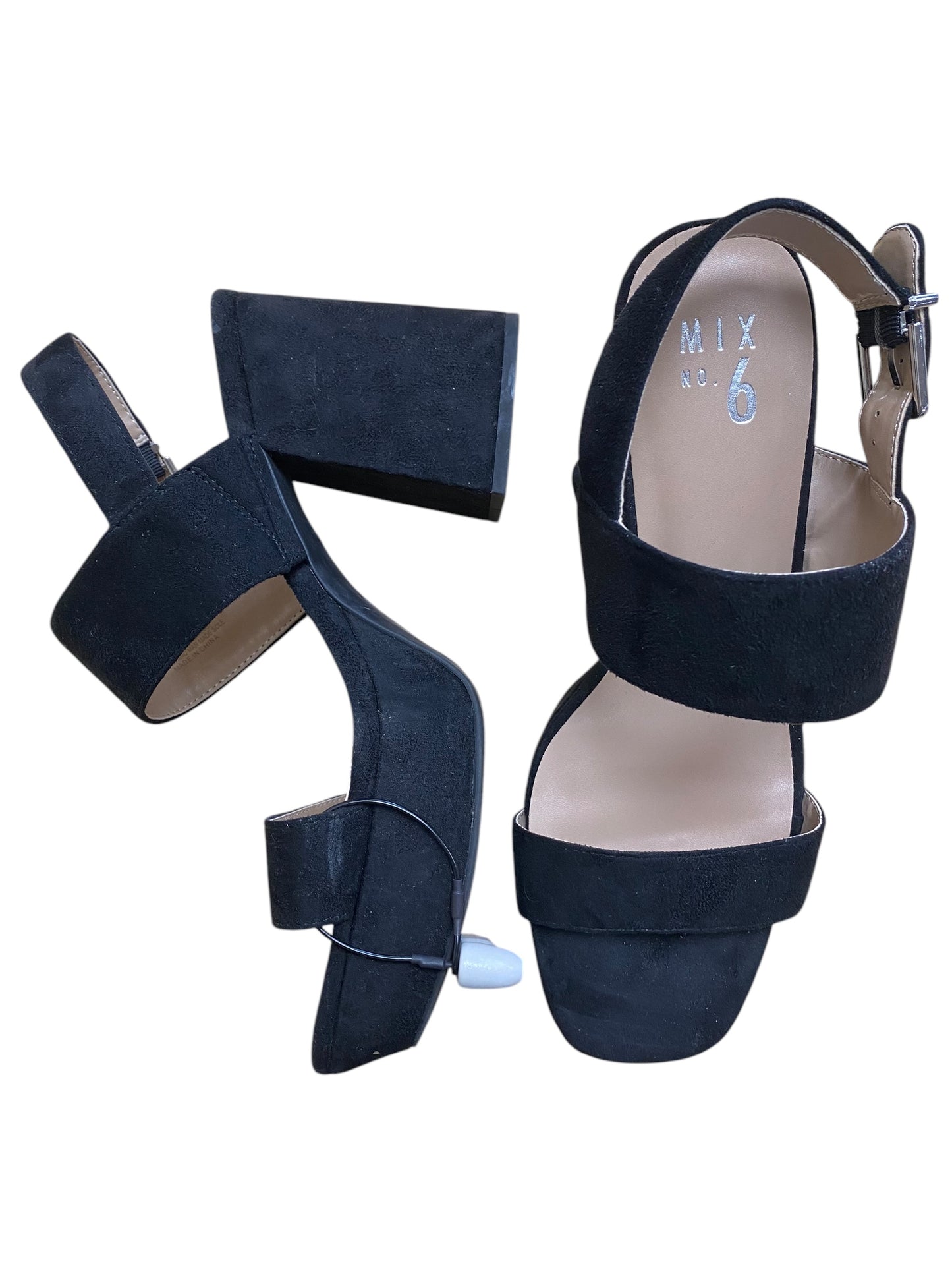 Sandals Heels Block By Mix No 6 In Black, Size: 6.5