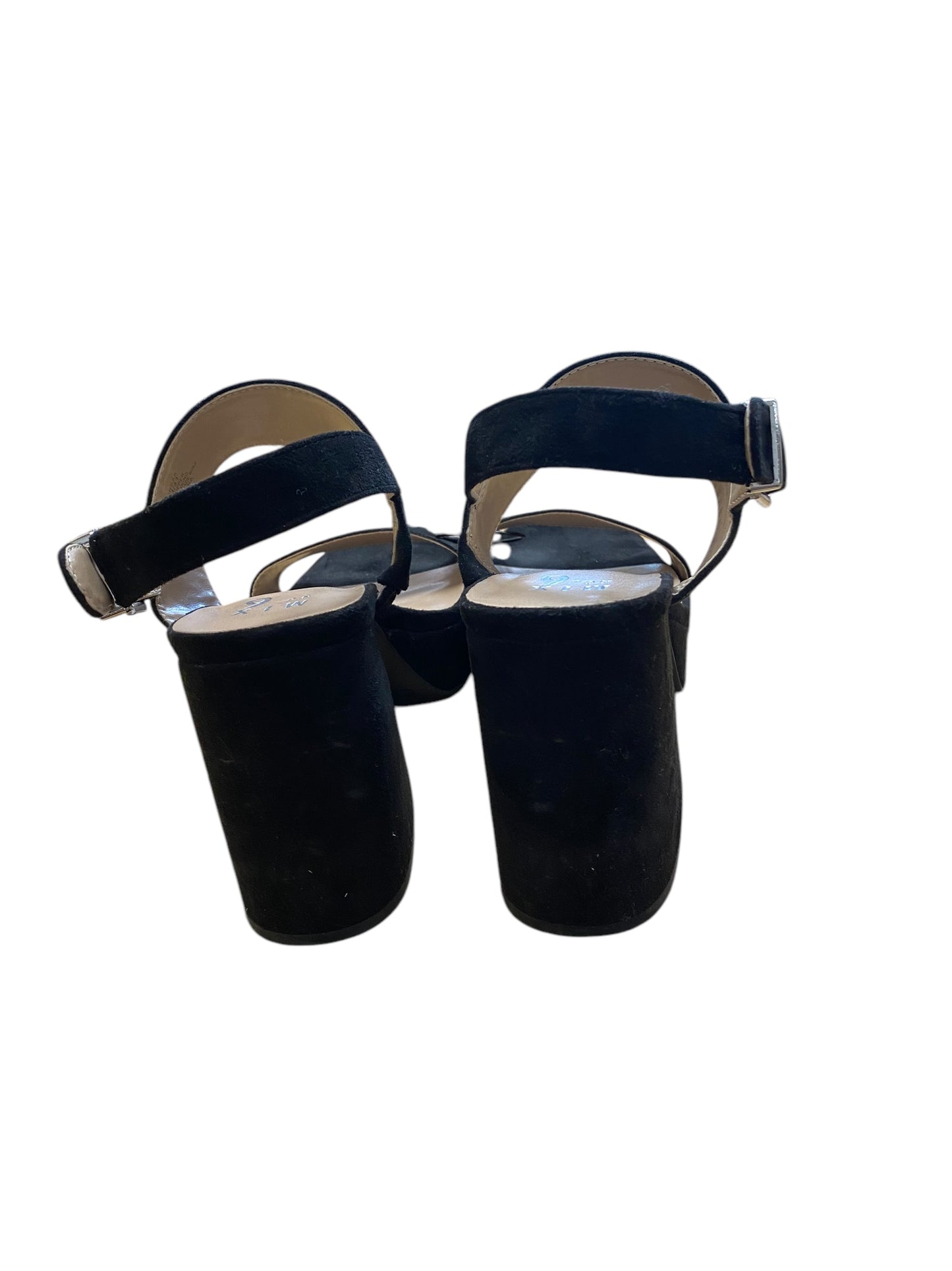 Sandals Heels Block By Mix No 6 In Black, Size: 6.5