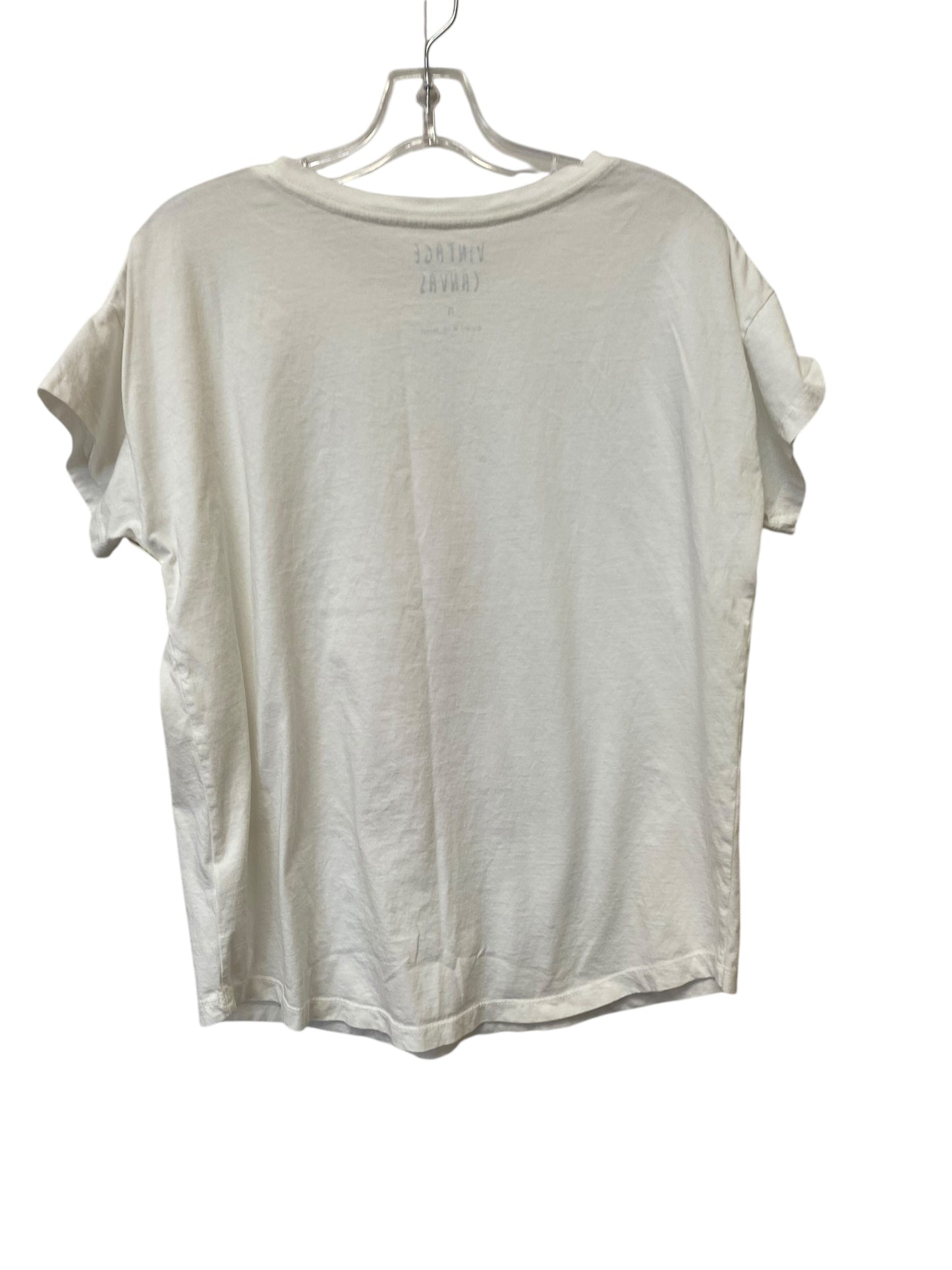 Top Short Sleeve By Clothes Mentor In White, Size: M