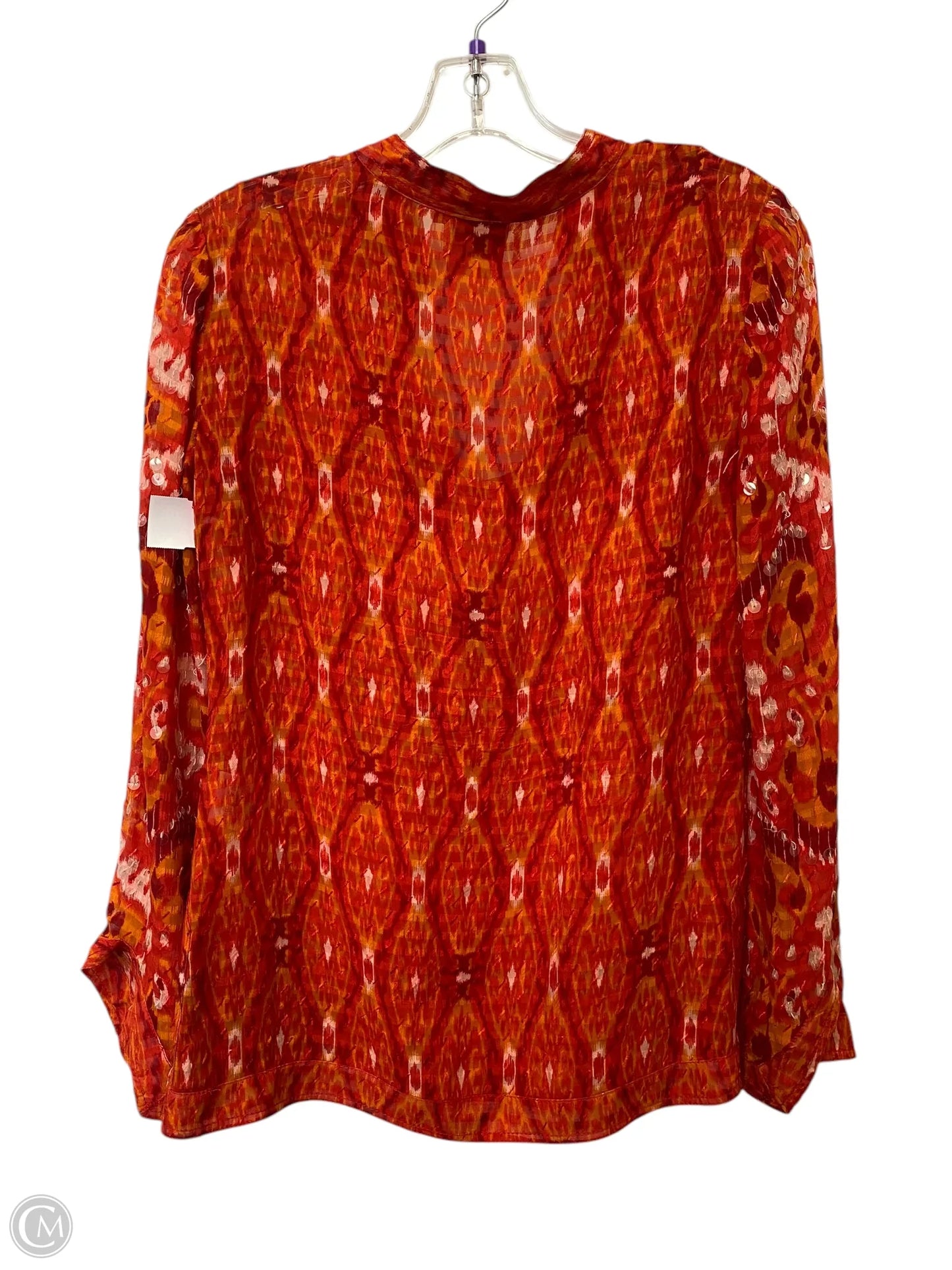 Top Long Sleeve Designer By Tory Burch In Orange, Size: 2