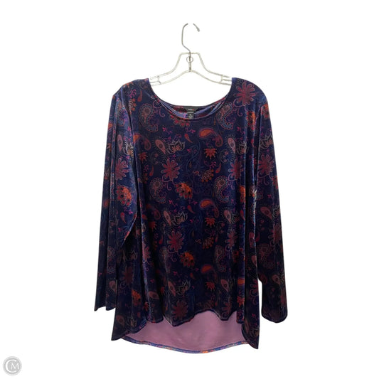 Top Long Sleeve By Intro In Paisley Print, Size: Xl