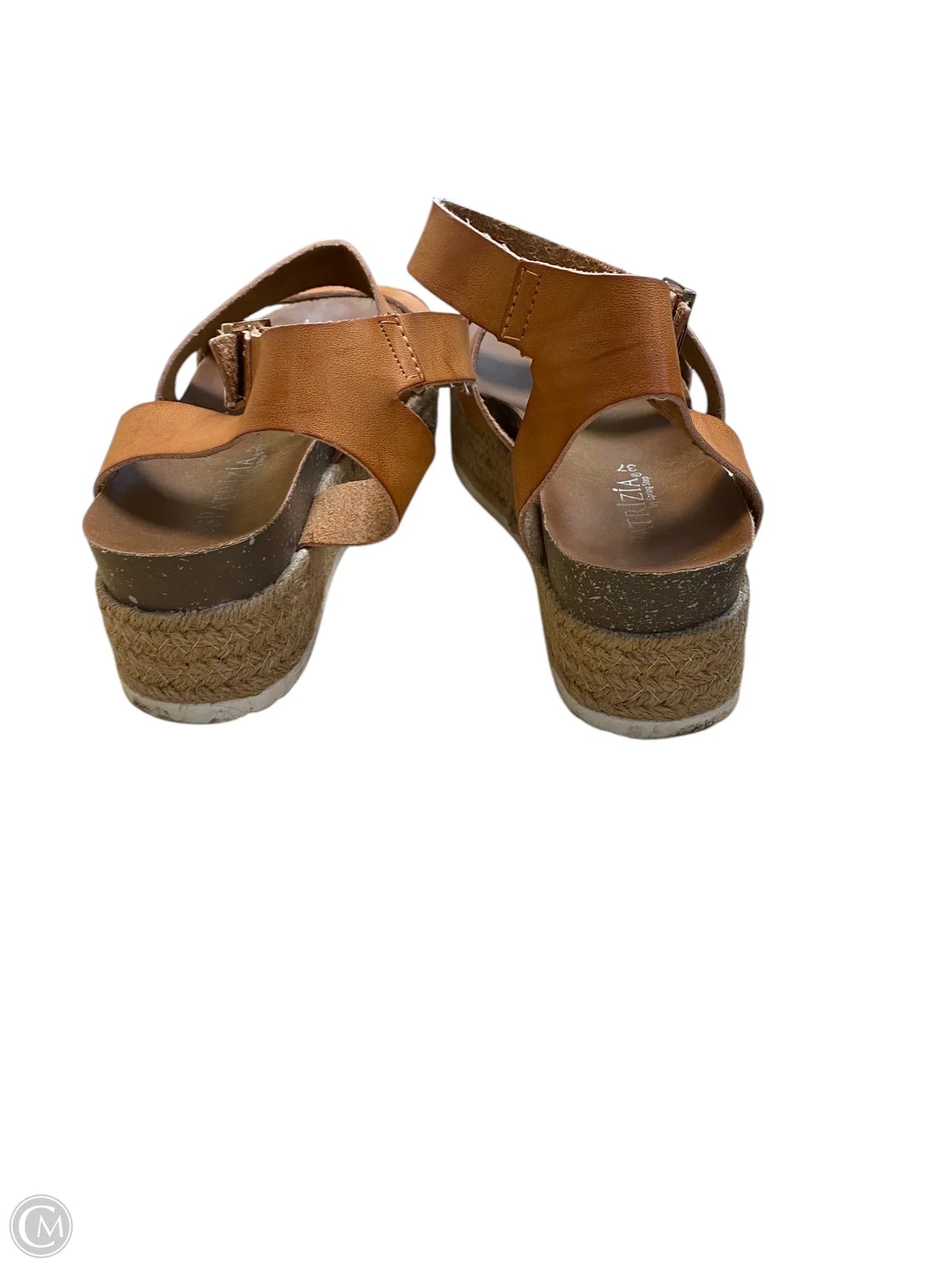 Sandals Heels Platform By Clothes Mentor In Tan, Size: 7