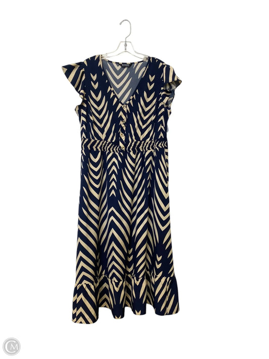 Dress Casual Midi By Clothes Mentor In Striped Pattern, Size: 16