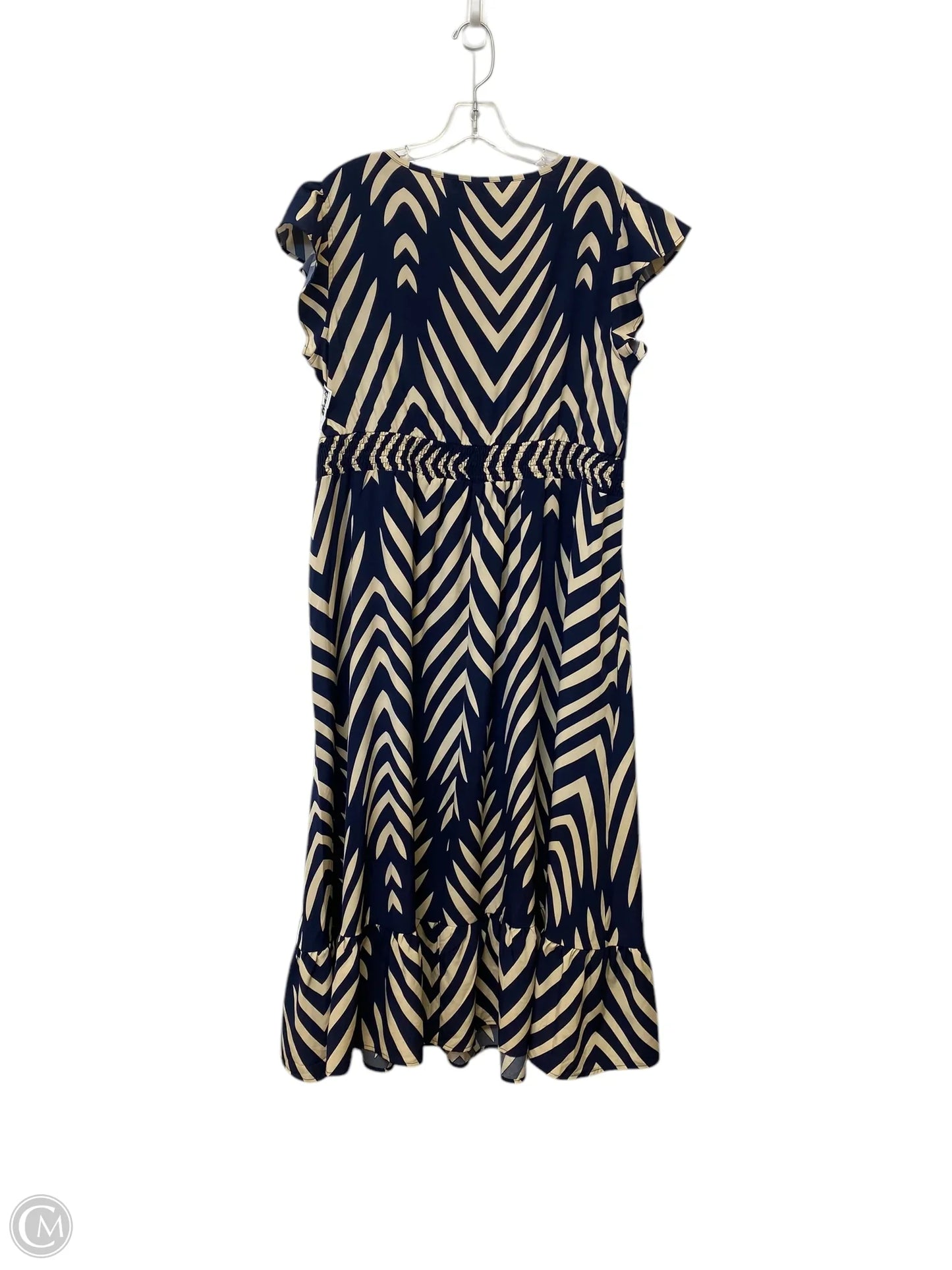 Dress Casual Midi By Clothes Mentor In Striped Pattern, Size: 16