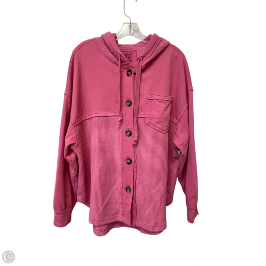 Jacket Shirt By American Eagle In Pink, Size: S