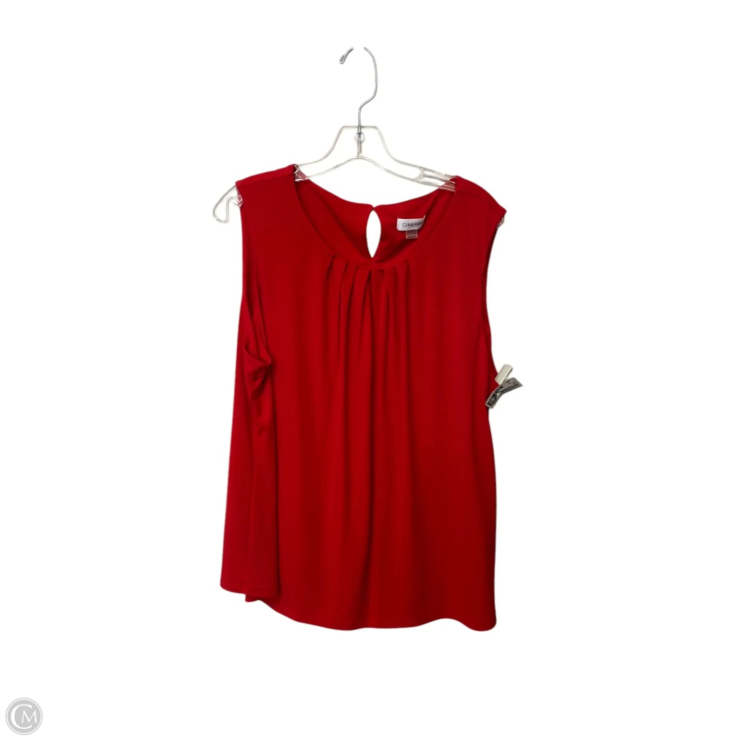 Top Sleeveless By Calvin Klein In Red, Size: 1x