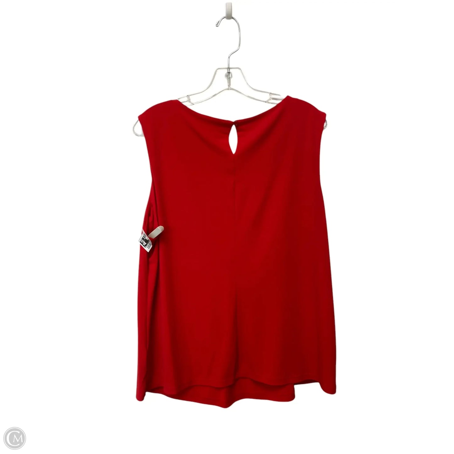 Top Sleeveless By Calvin Klein In Red, Size: 1x