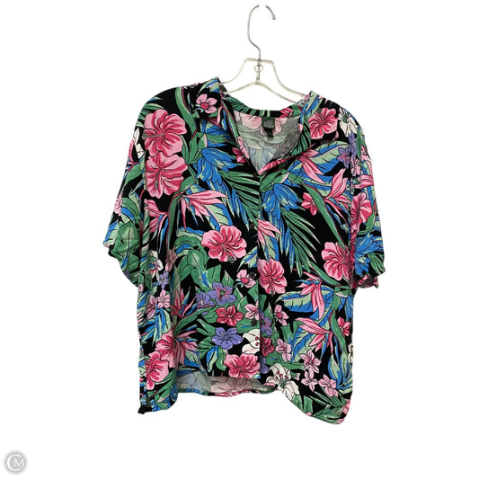 Top Short Sleeve By Wild Fable In Floral Print, Size: Xl