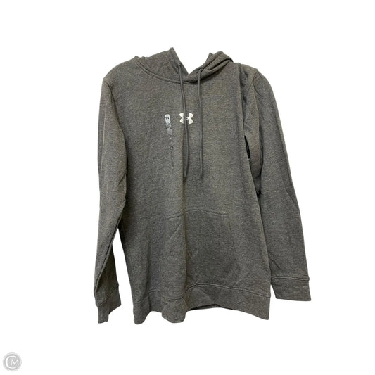 Sweatshirt Hoodie By Under Armour In Grey, Size: M