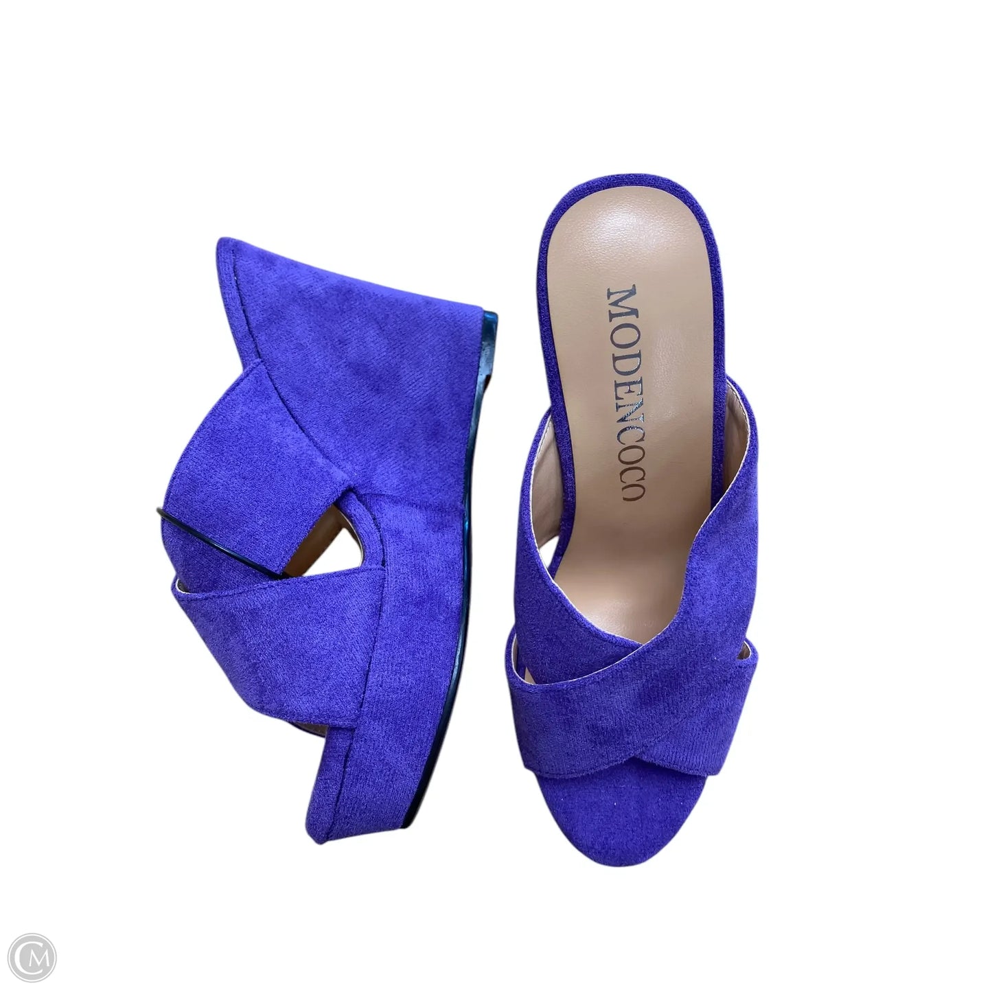 Sandals Heels Wedge By Clothes Mentor In Purple, Size: 5