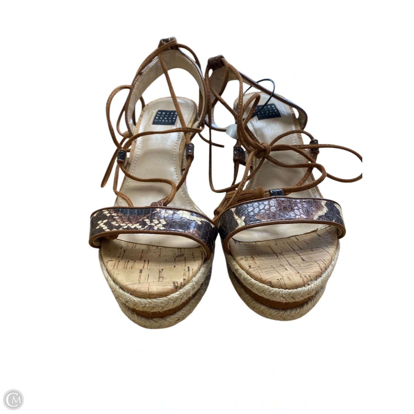 Sandals Heels Wedge By White House Black Market In Snakeskin Print, Size: 6.5