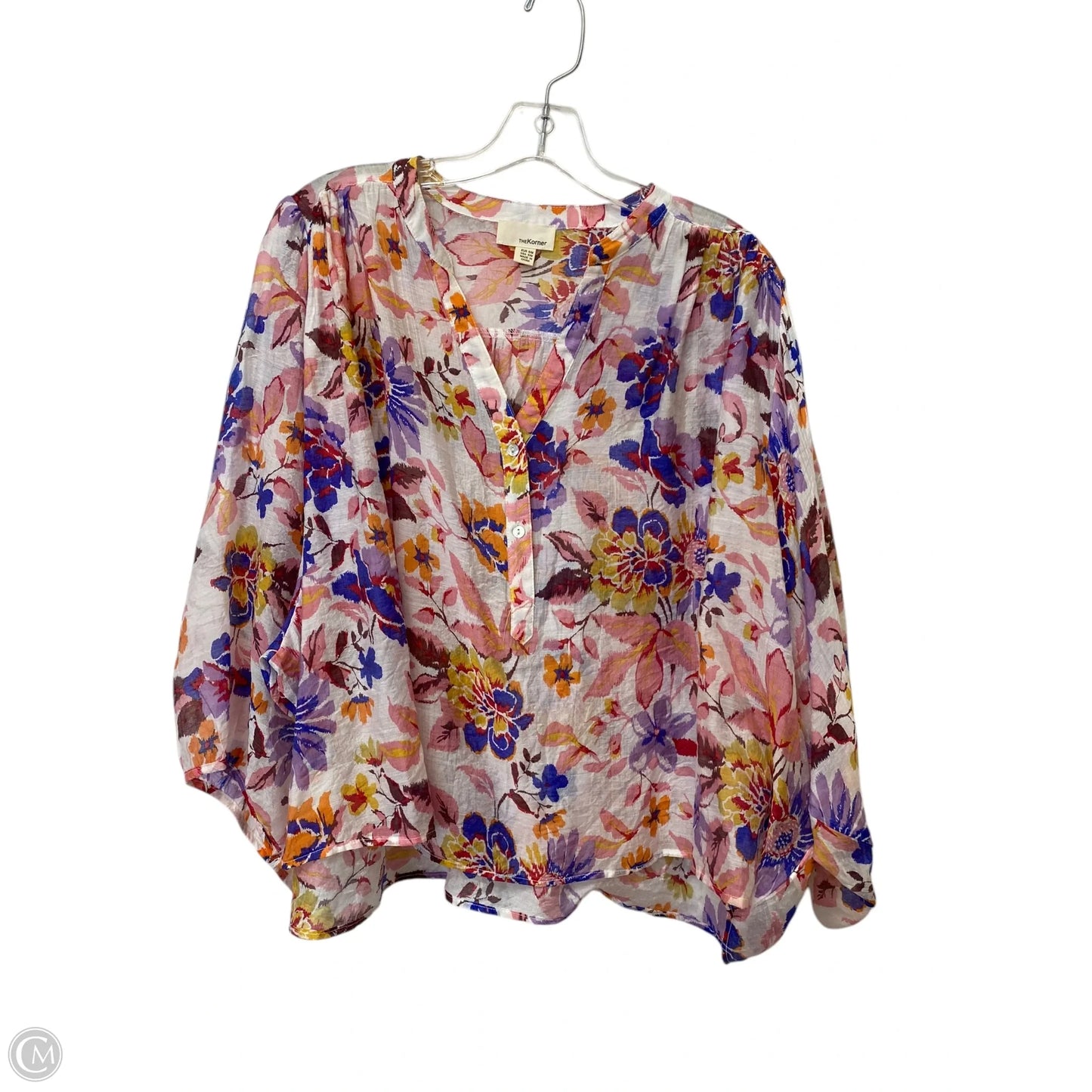 Top Long Sleeve By Clothes Mentor In Floral Print, Size: M