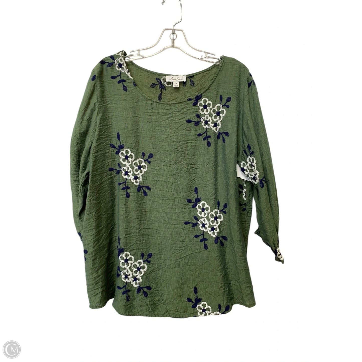 Top Long Sleeve By Clothes Mentor In Green, Size: 2x