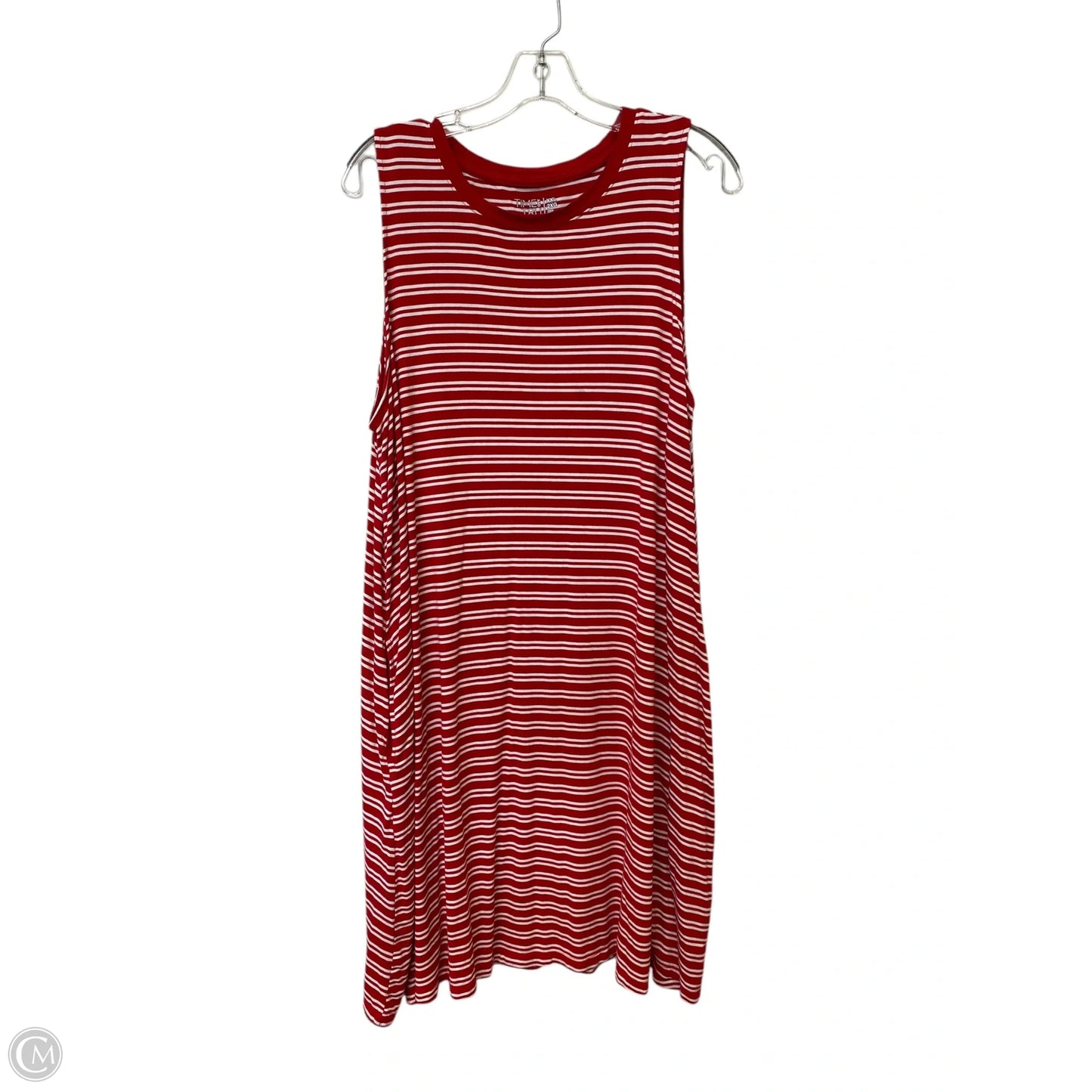 Dress Casual Midi By Time And Tru In Striped Pattern, Size: Xxl