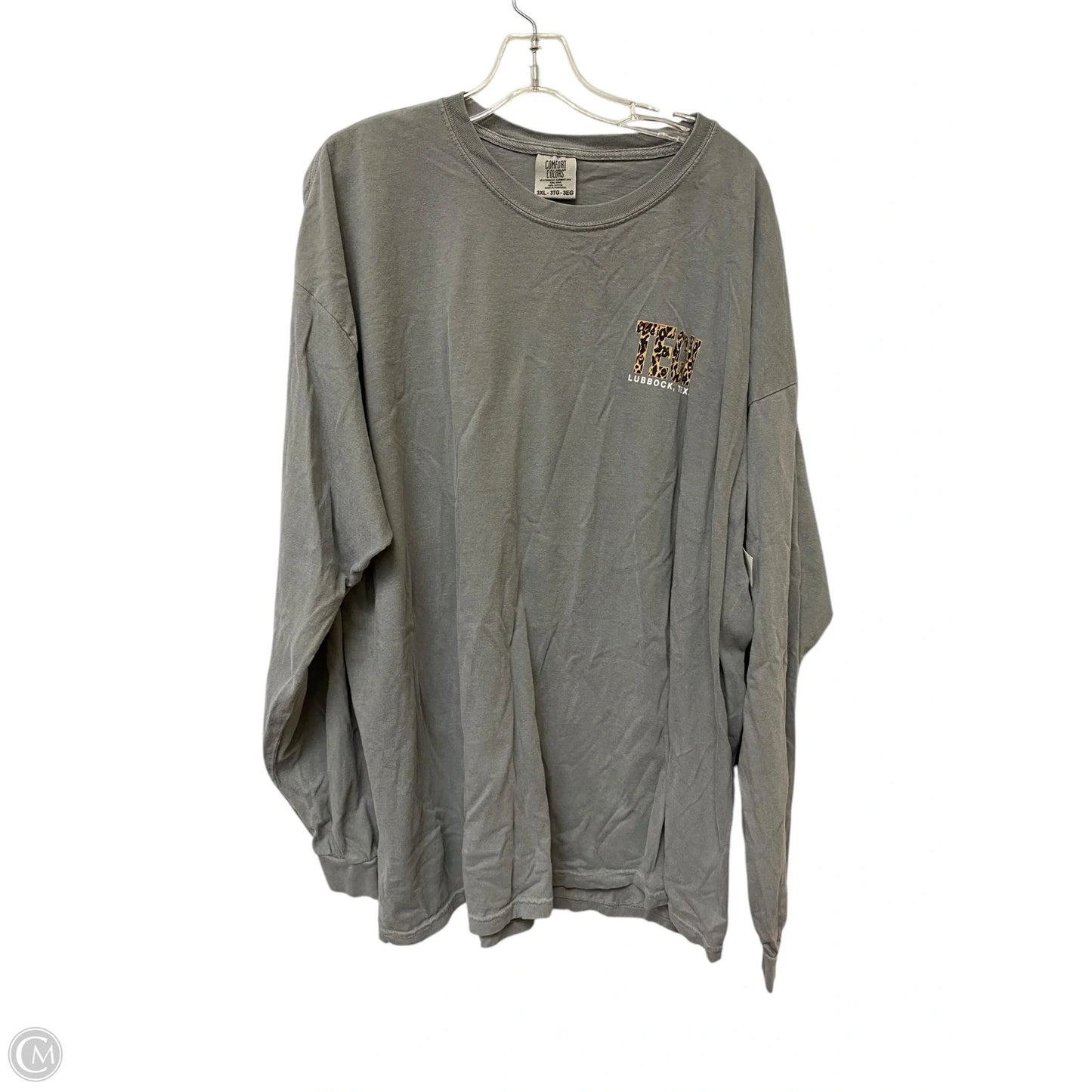 Top Long Sleeve By Comfort Colors In Grey, Size: 3x