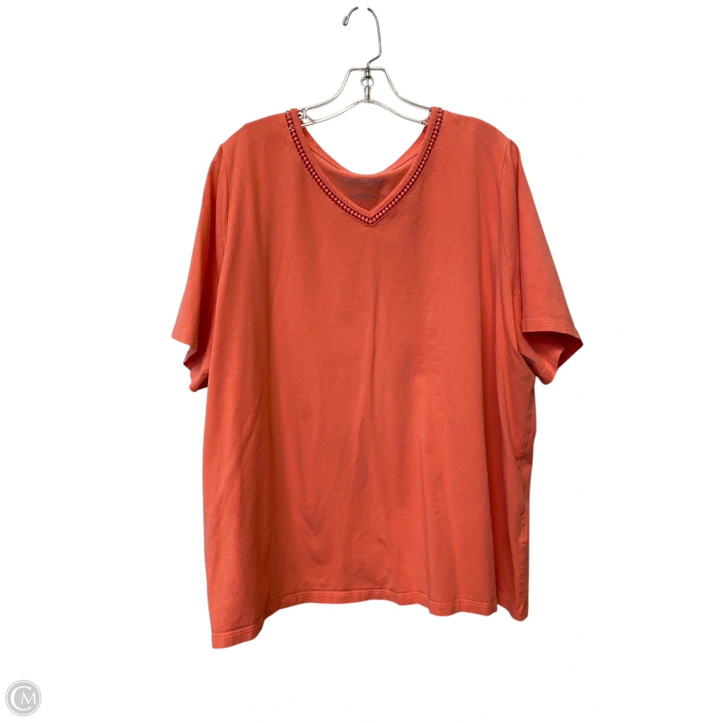 Top Short Sleeve Basic By Catherines In Pink, Size: 2x