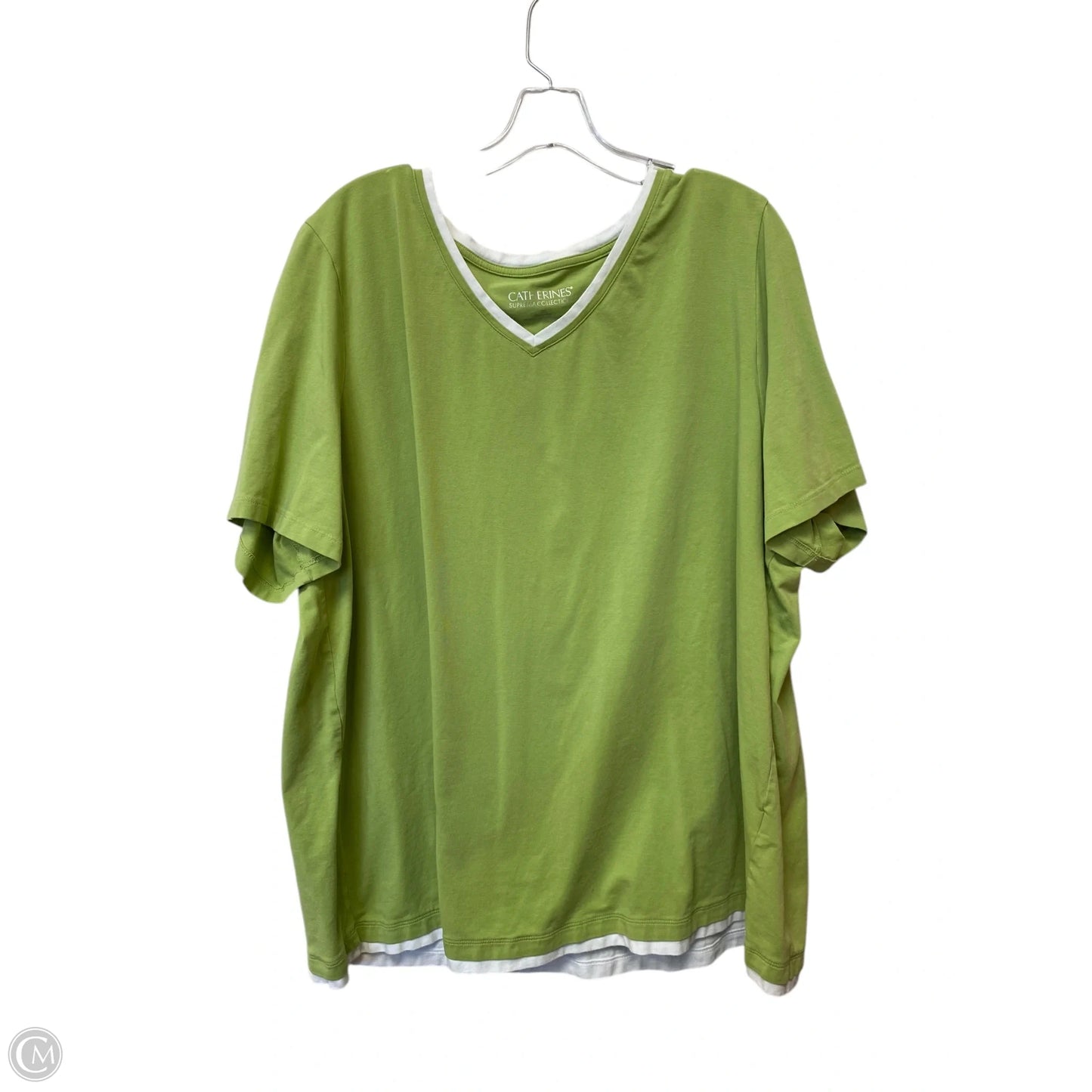 Top Short Sleeve Basic By Catherines In Green, Size: 2x