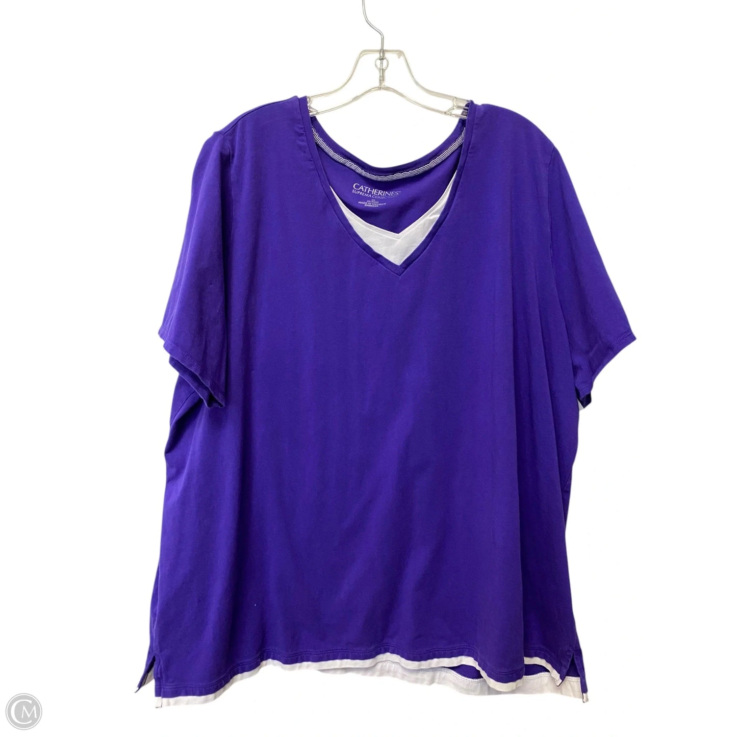 Top Short Sleeve Basic By Catherines In Purple, Size: 2x