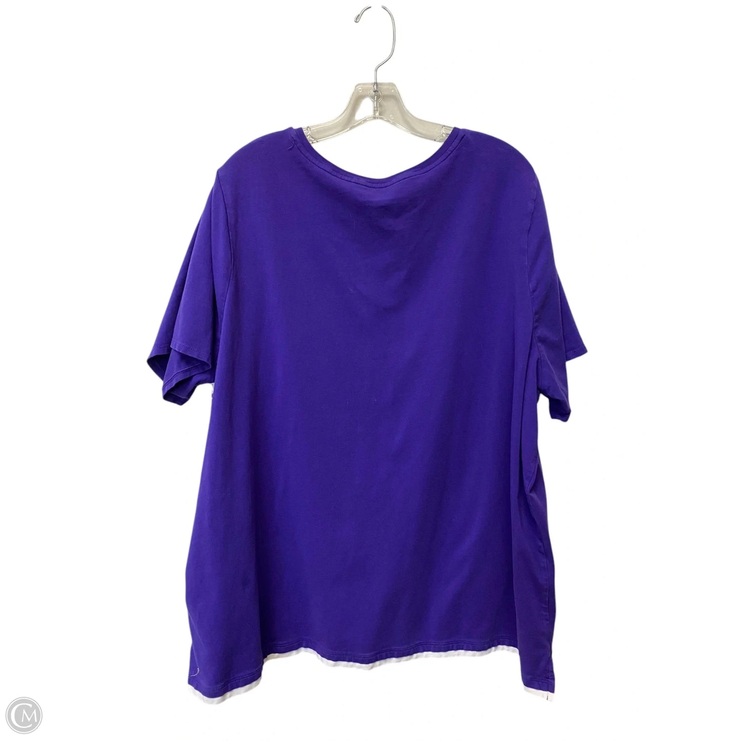 Top Short Sleeve Basic By Catherines In Purple, Size: 2x