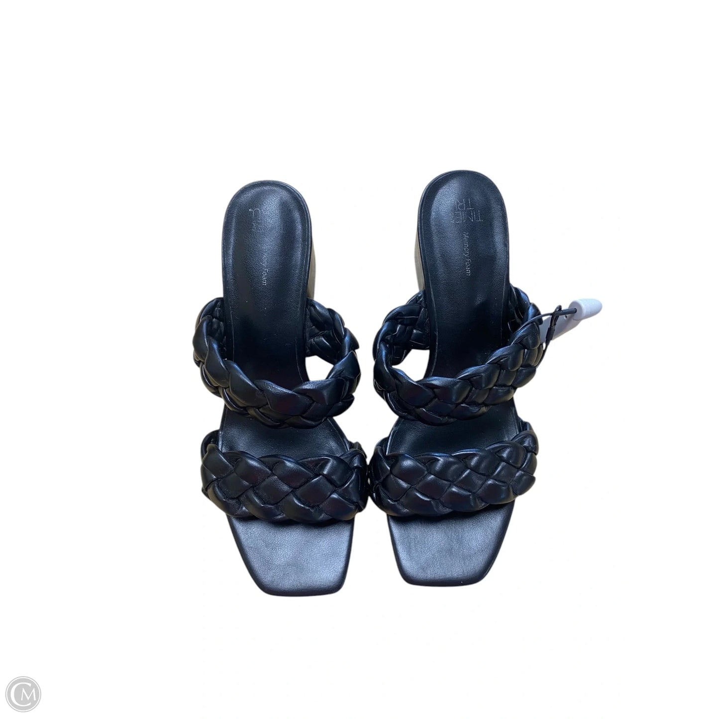 Sandals Heels Block By Time And Tru In Black, Size: 8