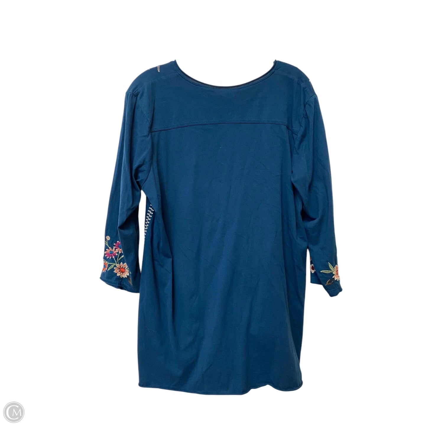 Tunic 3/4 Sleeve By Johnny Was In Floral Print, Size: L