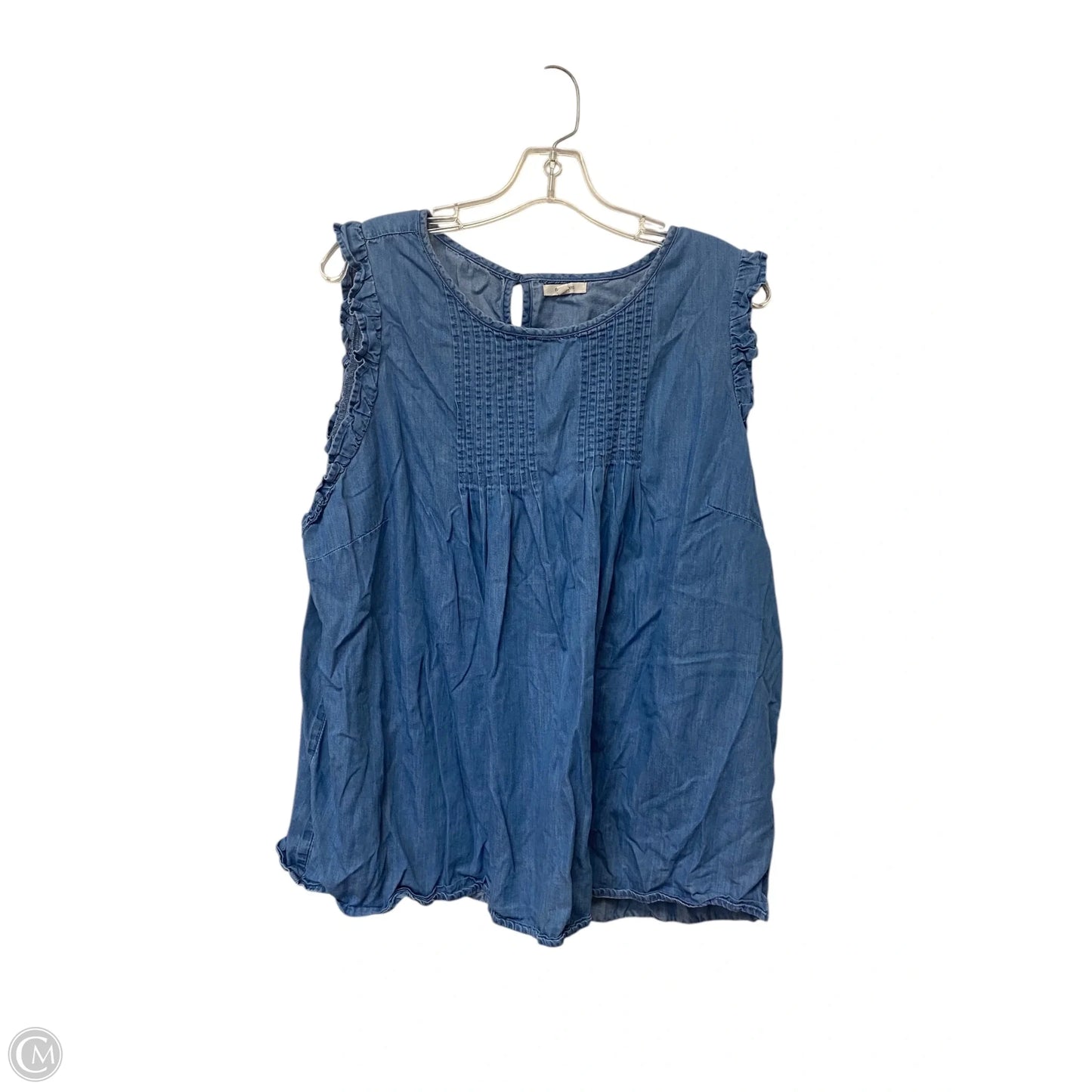 Top Sleeveless By Maurices In Blue Denim, Size: 2x