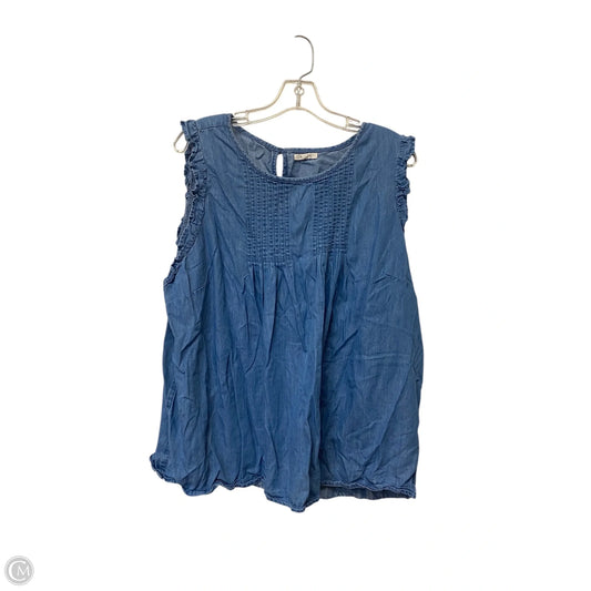 Top Sleeveless By Maurices In Blue Denim, Size: 2x