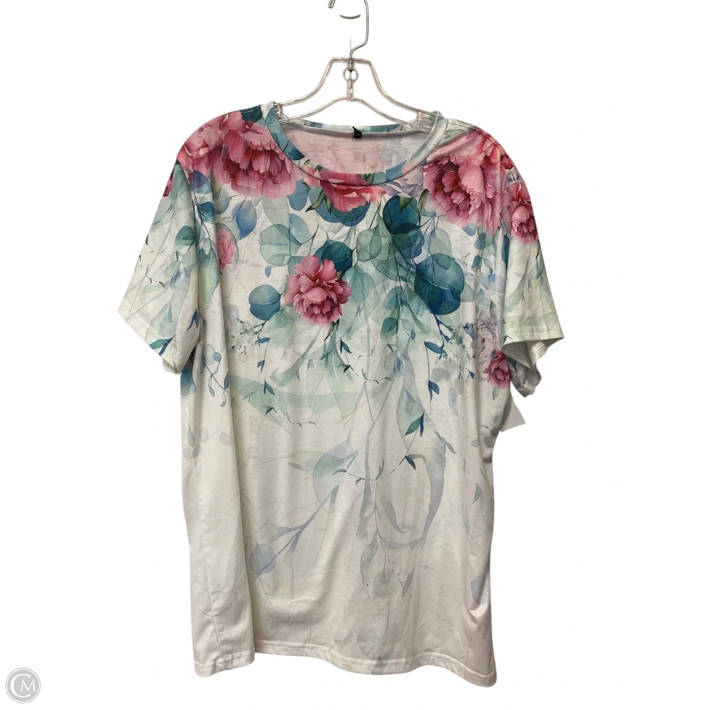 Top Short Sleeve By Cme In Floral Print, Size: 2x