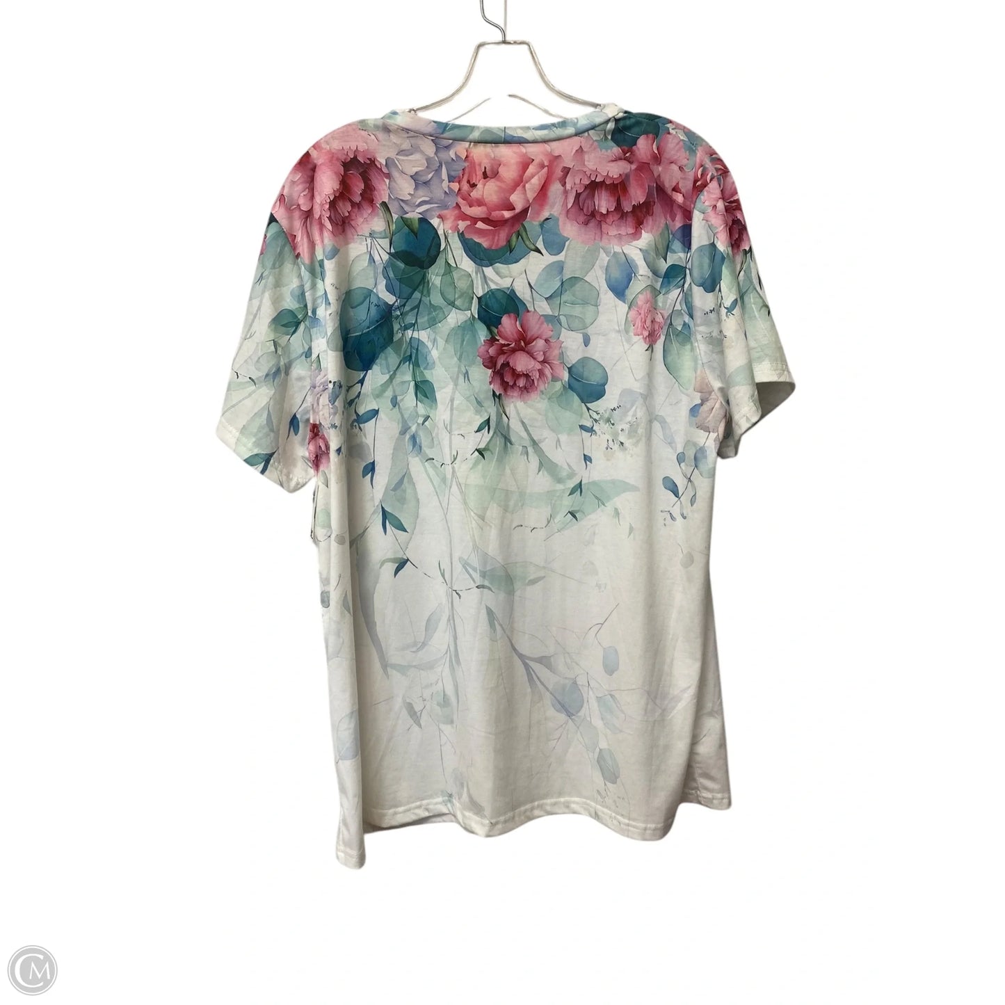 Top Short Sleeve By Cme In Floral Print, Size: 2x