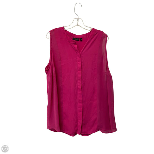 Top Sleeveless By Apt 9 In Pink, Size: 1x