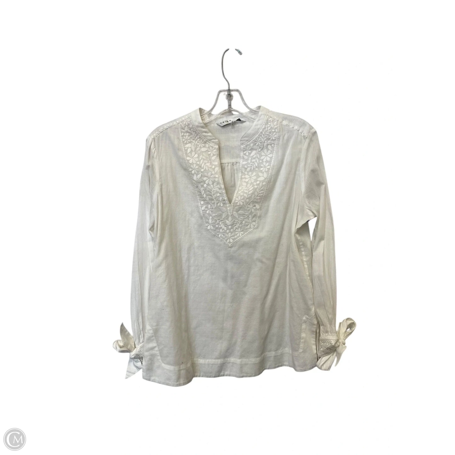 Top Long Sleeve By Trina Turk In White, Size: M