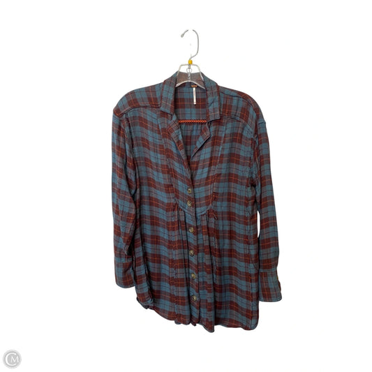 Top Long Sleeve By Free People In Plaid Pattern, Size: Xs