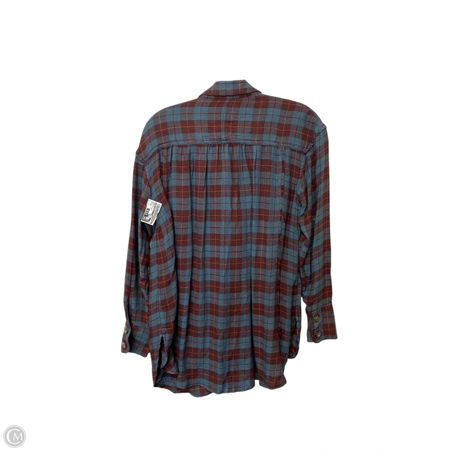 Top Long Sleeve By Free People In Plaid Pattern, Size: Xs