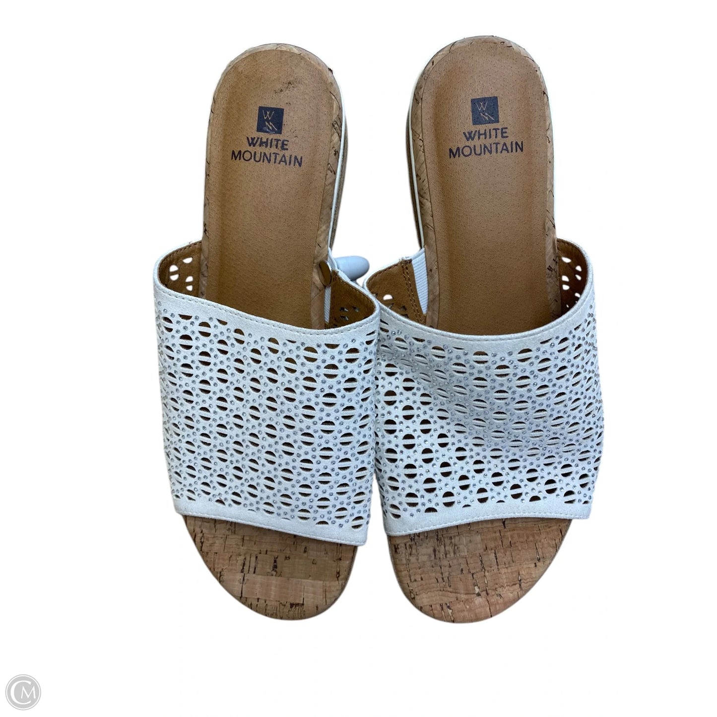 Sandals Heels Block By White Mountain In White, Size: 9.5