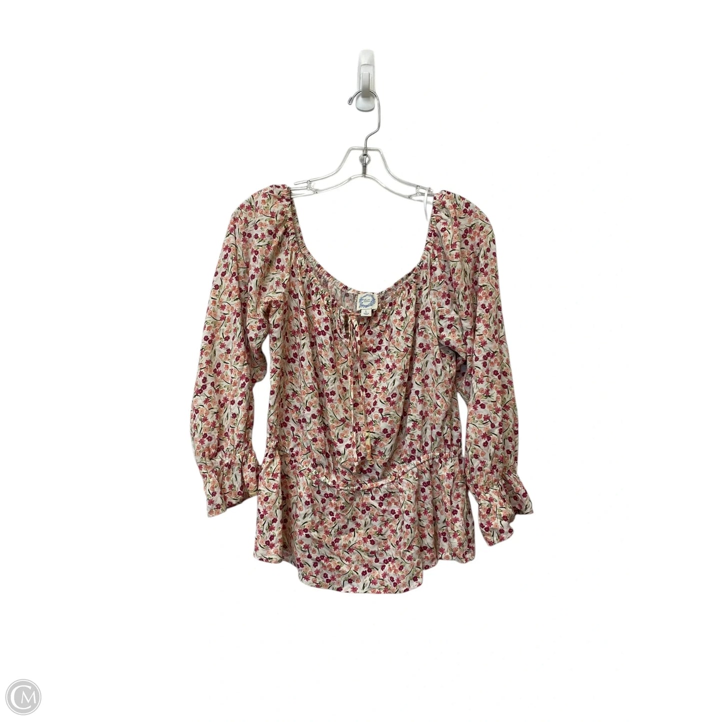 Top Long Sleeve By Blue Rain In Floral Print, Size: L