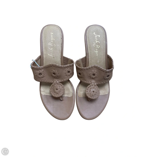 Sandals Heels Block By Jack Rogers In Tan, Size: 8
