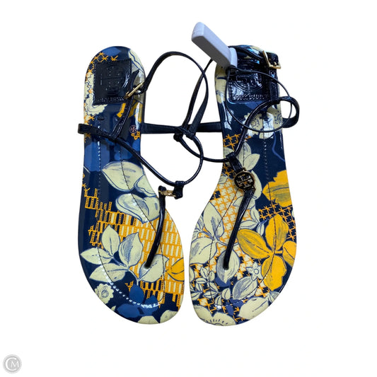 Sandals Designer By Tory Burch In Floral Print, Size: 8.5