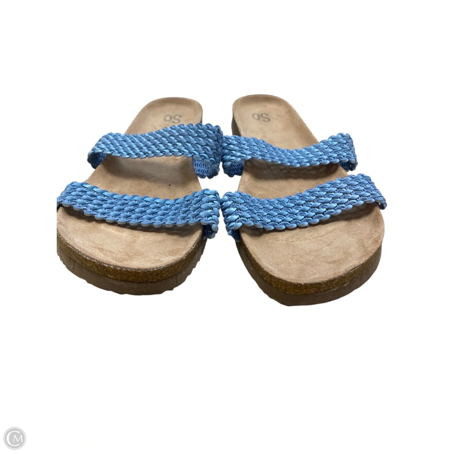 Sandals Flats By So In Blue, Size: 9.5