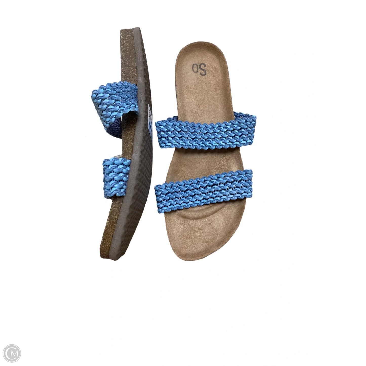 Sandals Flats By So In Blue, Size: 9.5