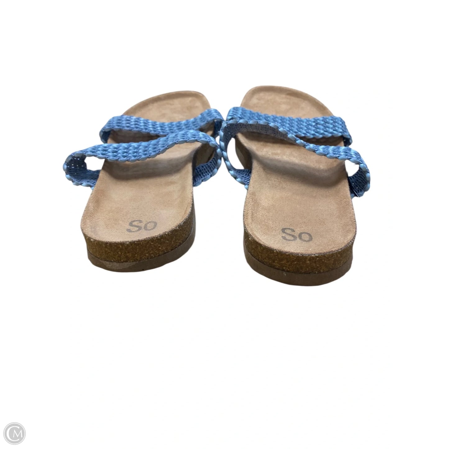 Sandals Flats By So In Blue, Size: 9.5