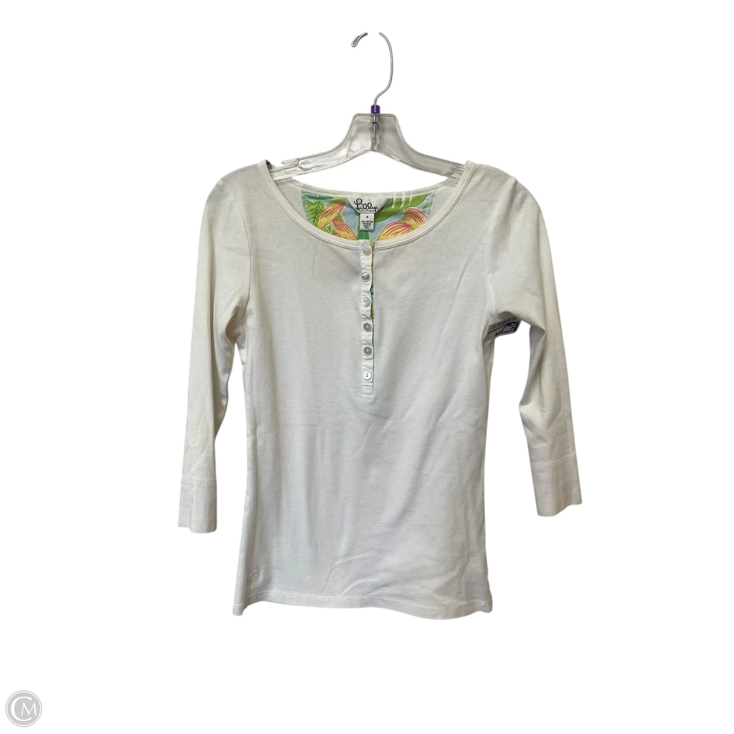 Top Long Sleeve Designer By Lilly Pulitzer In White, Size: S