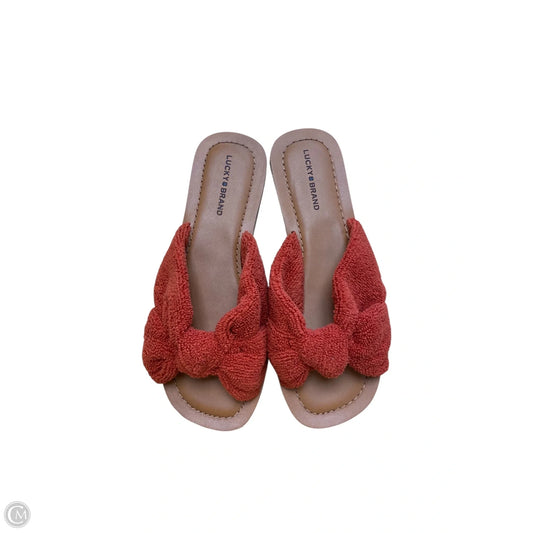 Sandals Flats By Lucky Brand In Orange, Size: 7.5