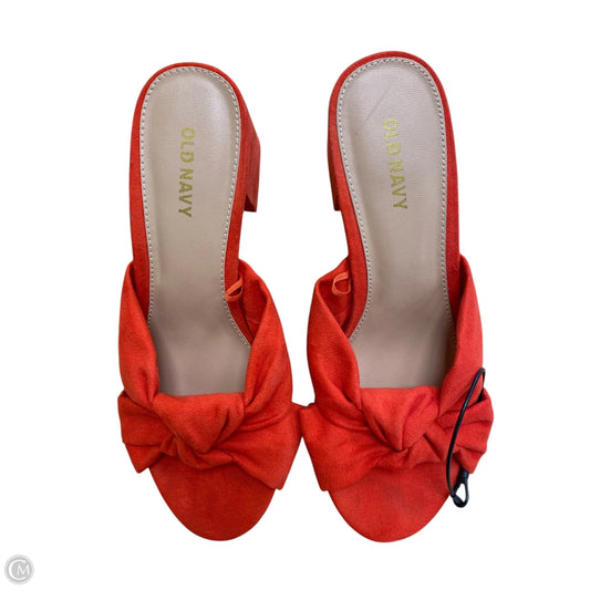 Sandals Heels Block By Old Navy In Orange, Size: 6