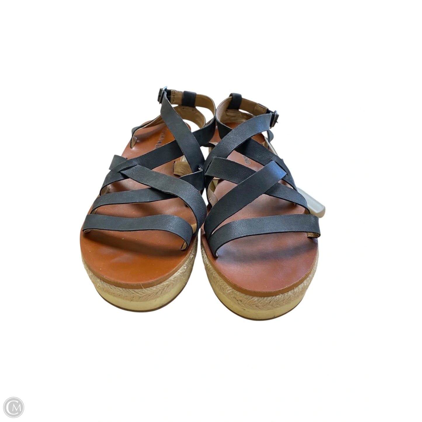 Sandals Heels Wedge By Lucky Brand In Black, Size: 8.5