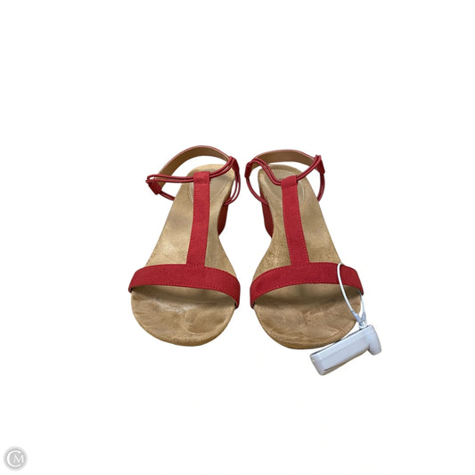 Sandals Heels Wedge By Style And Company In Red, Size: 9.5