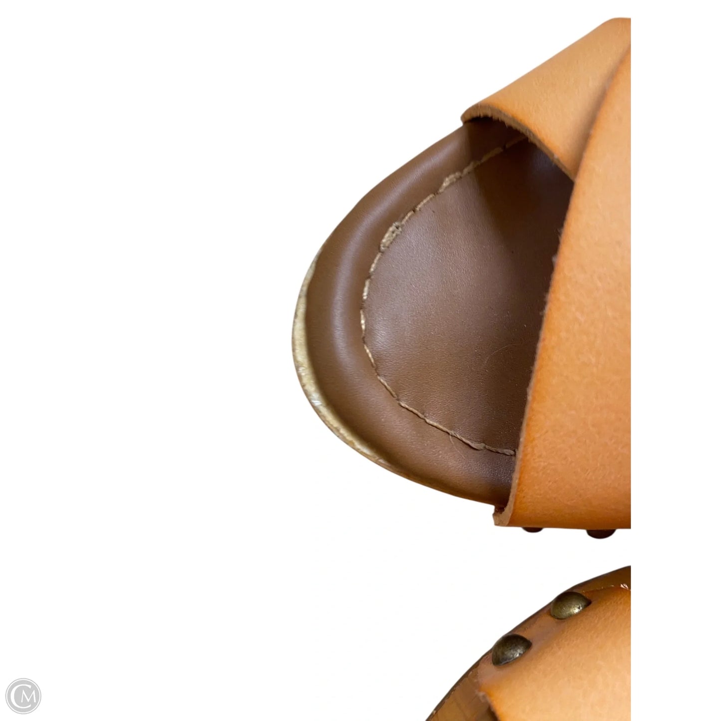 Sandals Heels Block By Cushionaire In Tan, Size: 6.5