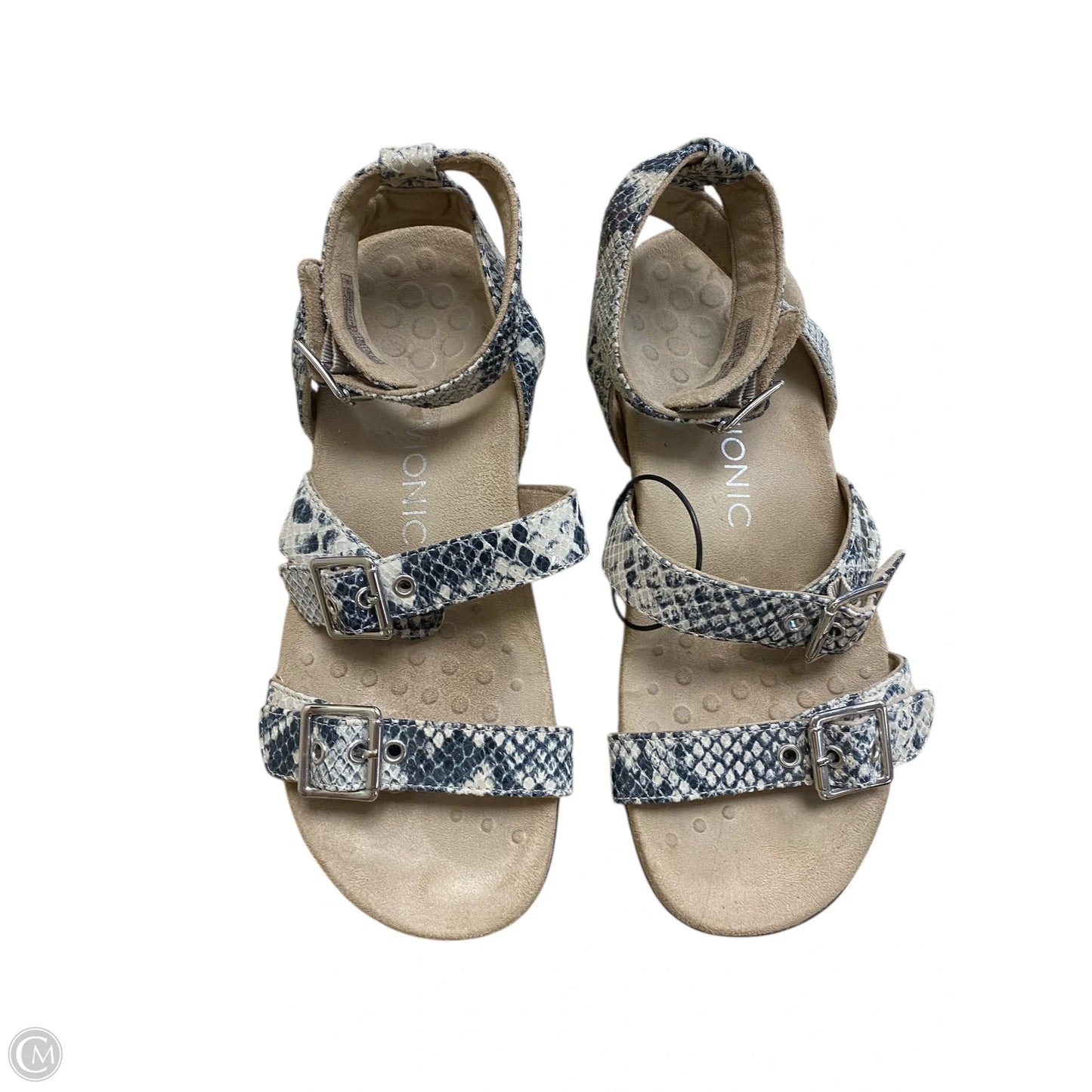 Sandals Flats By Vionic In Snakeskin Print, Size: 7
