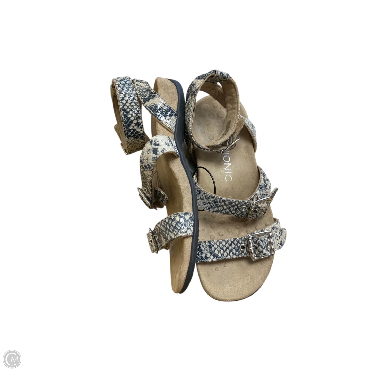 Sandals Flats By Vionic In Snakeskin Print, Size: 7