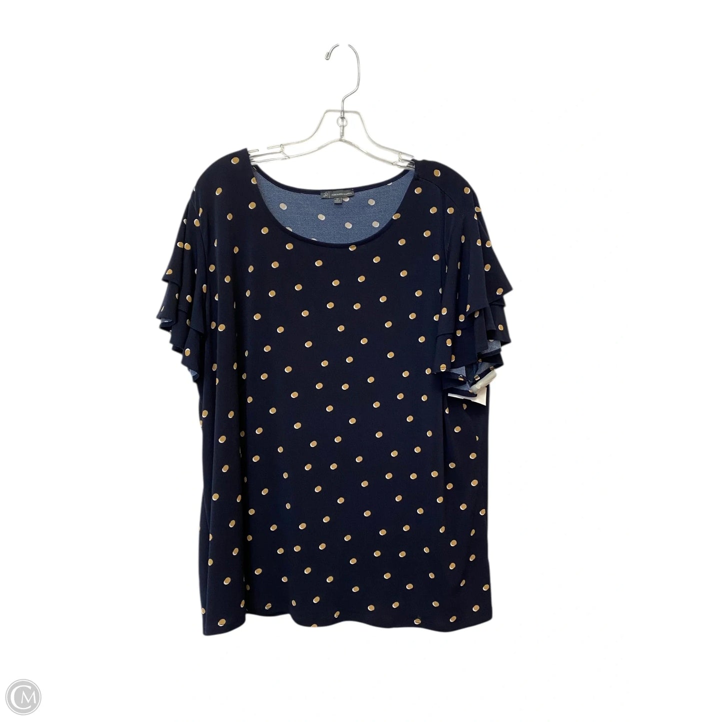 Top Short Sleeve By Adrianna Papell In Navy, Size: 3x