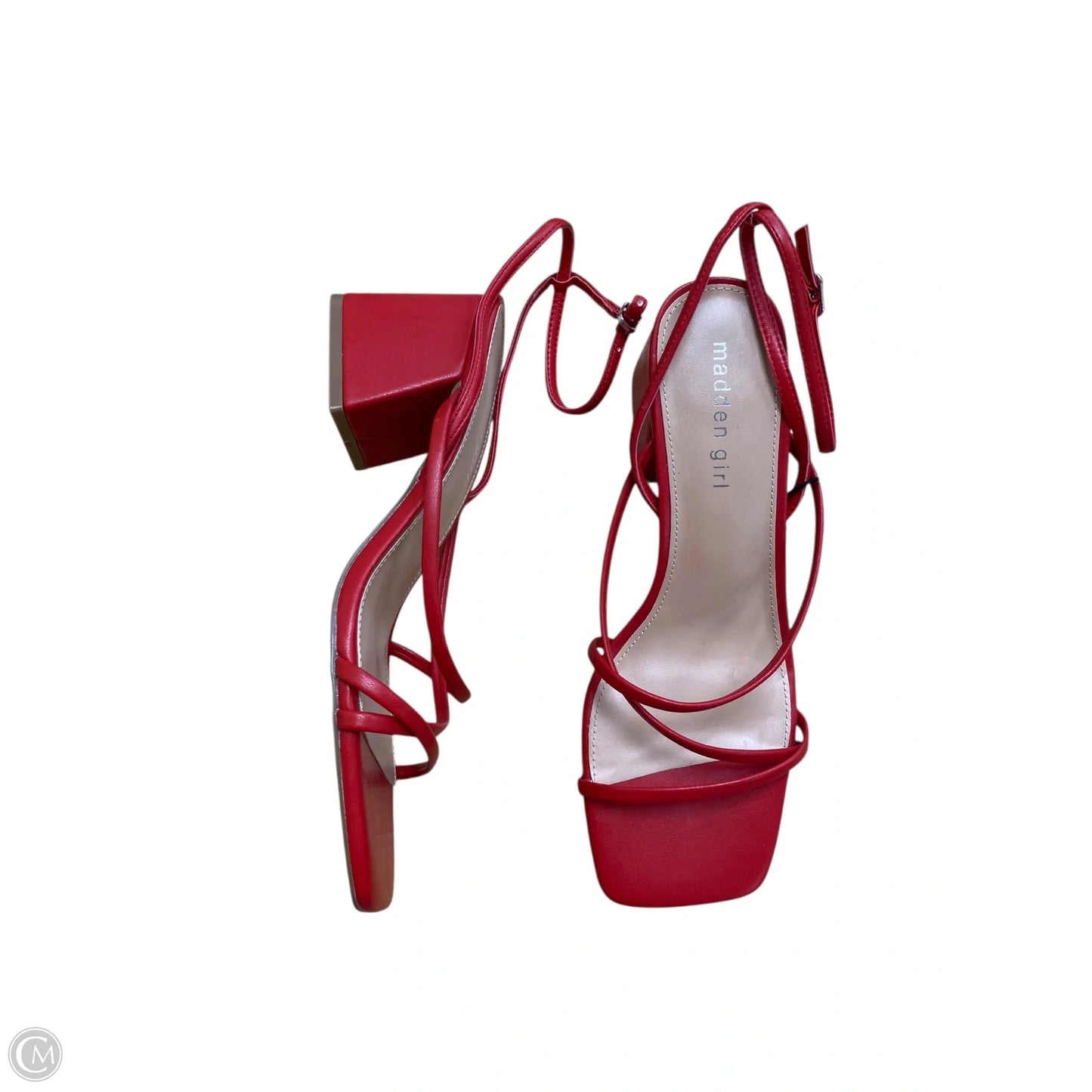 Sandals Heels Block By Madden Girl In Red, Size: 9